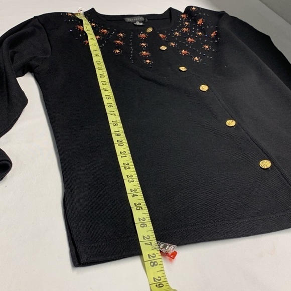 Vintage Nonpareil Embroidered Buttoned Sweater Size Large Black - Picture 12 of 13